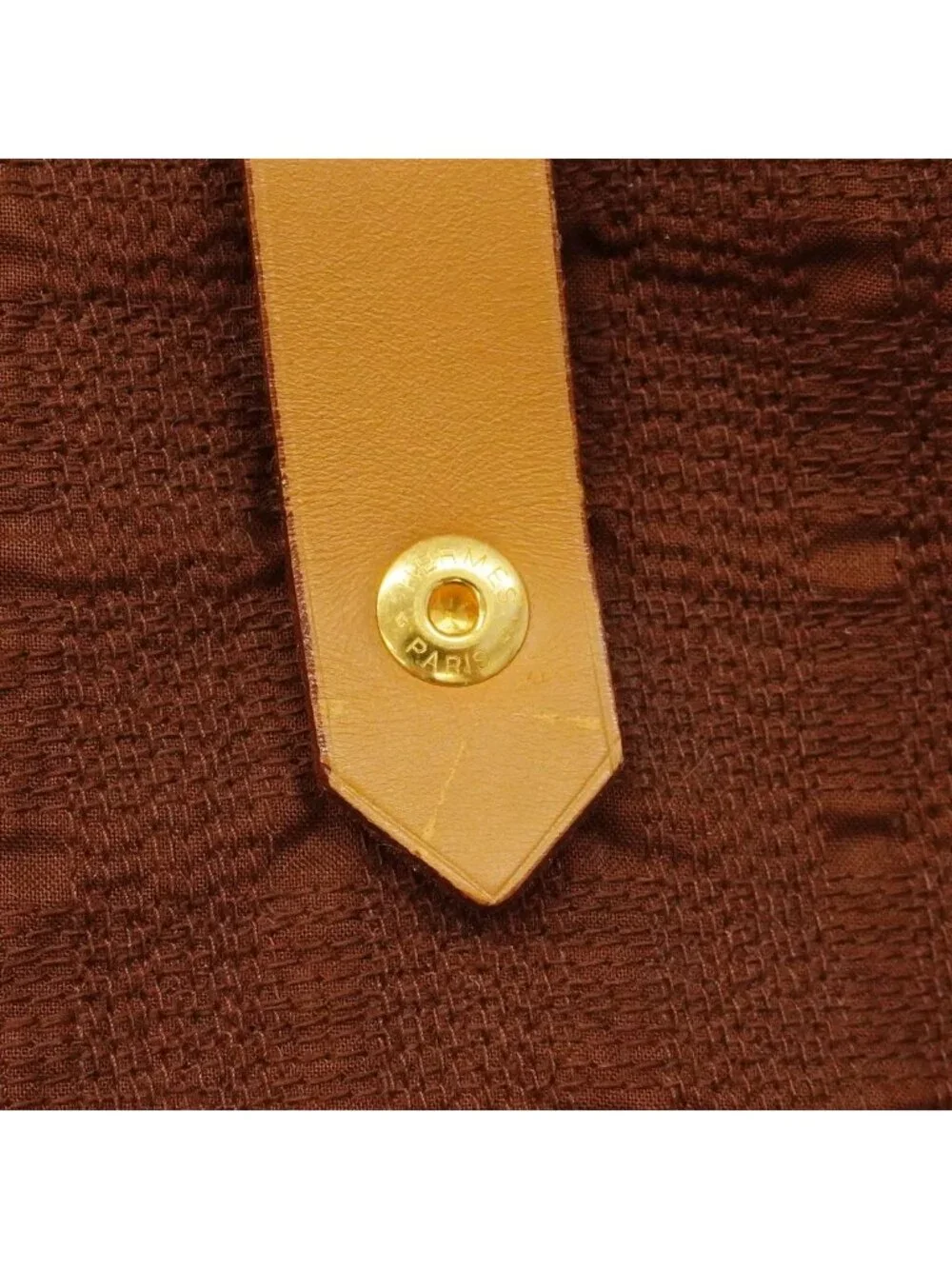 Hermes Tote Amedabaka Badu Posh Canvas Brown Gold